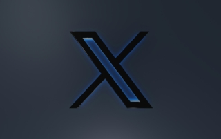 the letter x is illuminated in blue light
